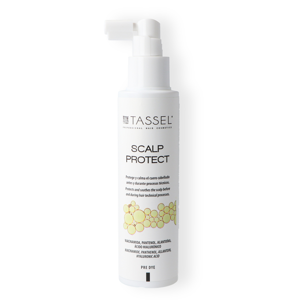 protector cuero cabelludo antes del tinte, tassel scalp protect, protección coloración cabello, evitar picor tinte, producto pre coloración profesional.