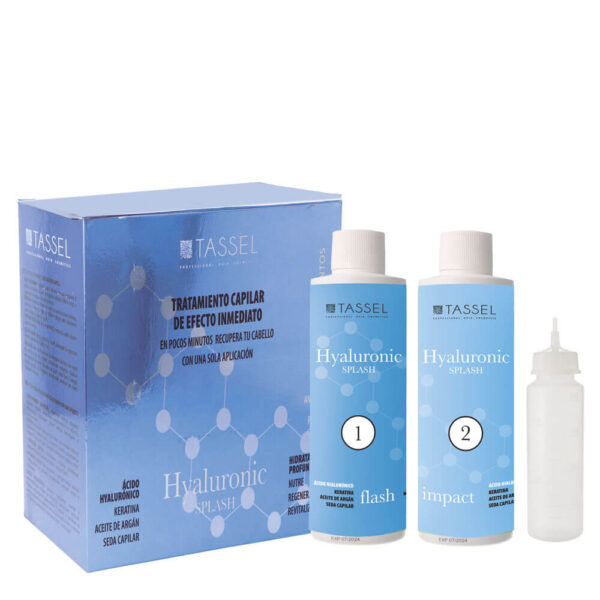 tratamiento-hyaluronic-splash-tassel-pack-completo-500ml.jpg Tratamiento Hyaluronic Splash 500 ml de Tassel con ácido hialurónico para hidratar y reparar el cabello seco o dañado